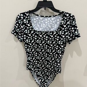 SHEIN Black Floral Bodysuit